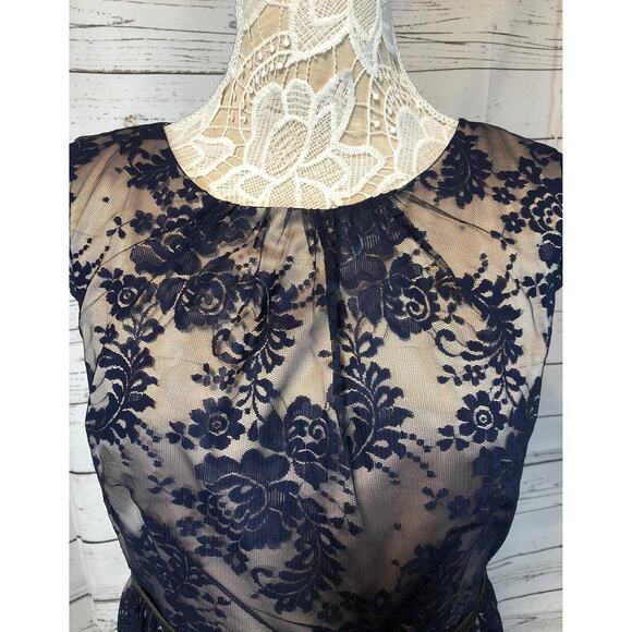 Jessica Howard navy lace dress short sleeved size 14 p - Picture 8 of 12